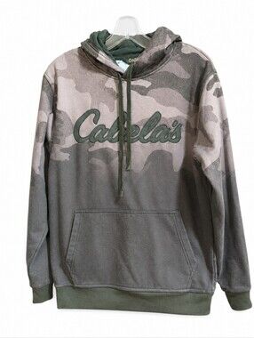 Cabela’s Men’s Small True Timber Camo Hoodie Hunting Pullover Fleece Logo